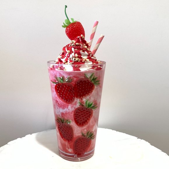 Handmade Faux Strawberry Milkshake. - Picture 1 of 1